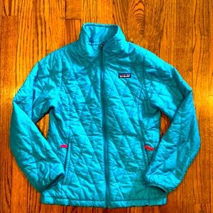 Patagonia Kids Jacket - Bright Blue with Red Accents